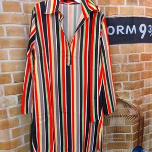 Striped collared dress